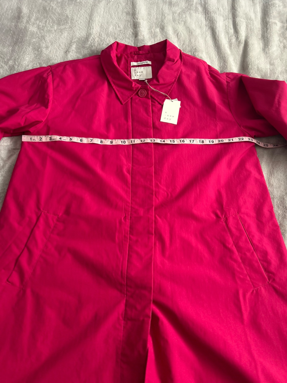 A New Day Women's Long Trench Coat -
Vibrant Magenta Pink size XL - Picture 4 of 6